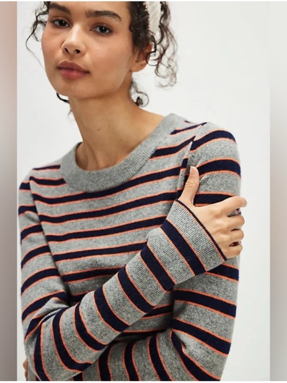 Free people Malibu Striped Cashmere Crewneck Sweater